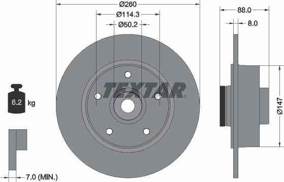 Textar 92196000 - Тормозной диск autospares.lv