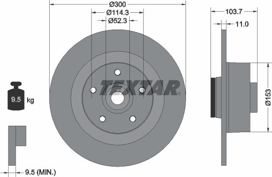 Textar 92196103 - Тормозной диск autospares.lv