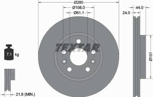 Textar 92196800 - Тормозной диск autospares.lv