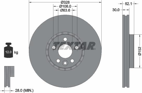 Textar 92196303 - Тормозной диск autospares.lv
