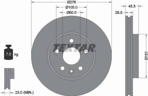 Textar 92198900 - Тормозной диск autospares.lv