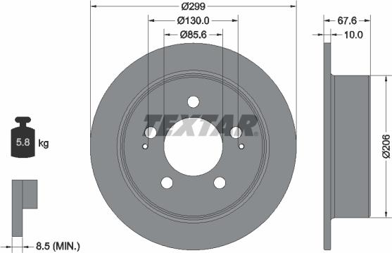 Textar 92198703 - Тормозной диск autospares.lv