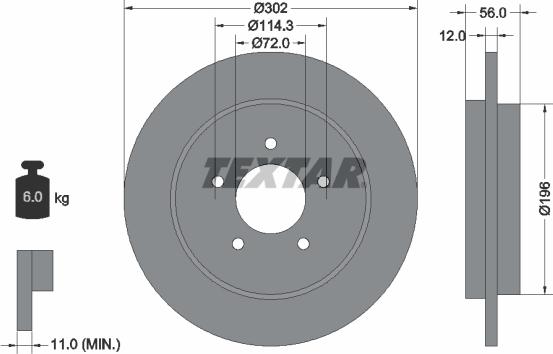 Textar 92197803 - Тормозной диск autospares.lv