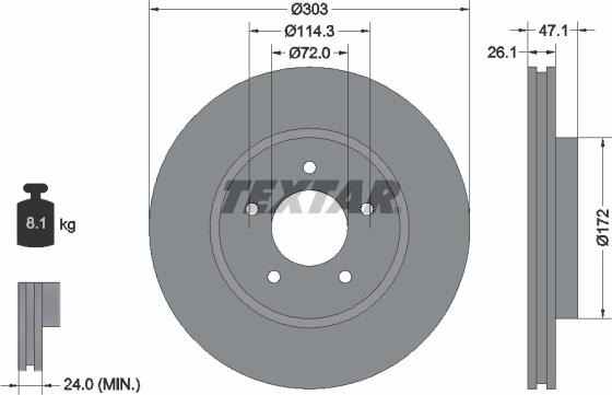 Textar 92197703 - Тормозной диск autospares.lv