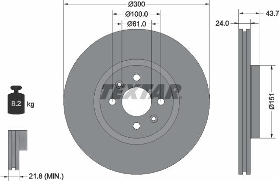 Textar 92149500 - Тормозной диск autospares.lv