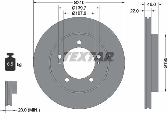 Textar 92149000 - Тормозной диск autospares.lv