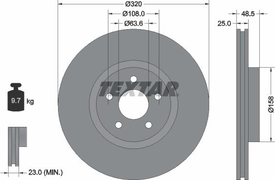 Textar 92149100 - Тормозной диск autospares.lv