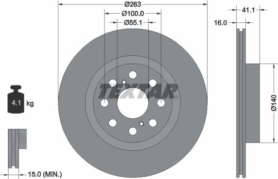 Textar 92149700 - Тормозной диск autospares.lv