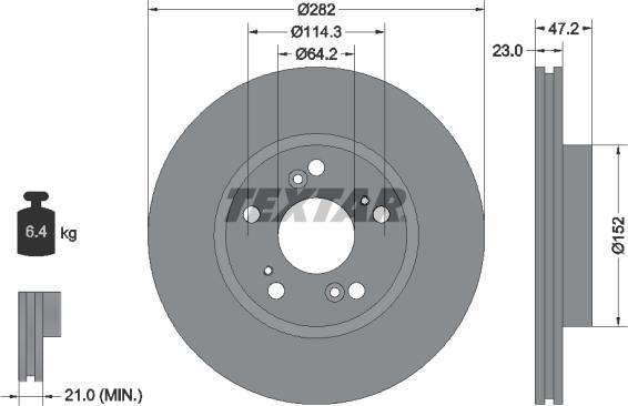 Textar 92144400 - Тормозной диск autospares.lv