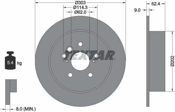 Textar 92144100 - Тормозной диск autospares.lv