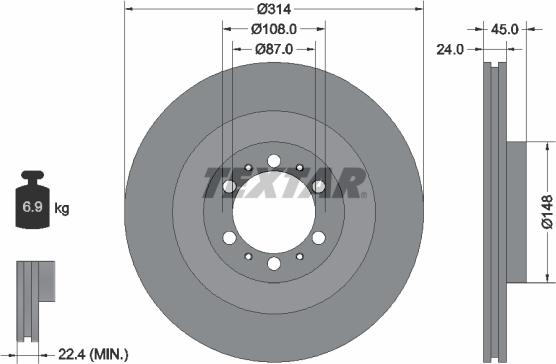 Textar 92144800 - Тормозной диск autospares.lv