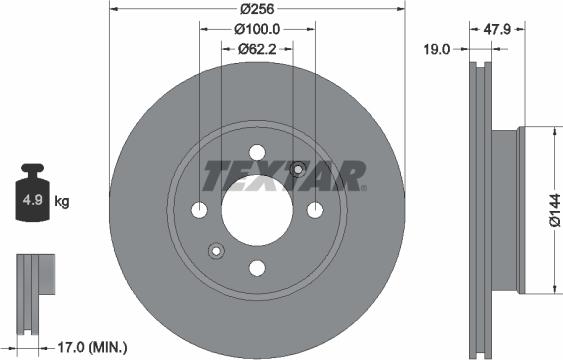 Textar 92144700 - Тормозной диск autospares.lv