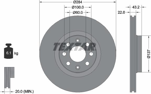 Textar 92145803 - Тормозной диск autospares.lv