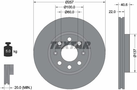 Textar 92145703 - Тормозной диск autospares.lv