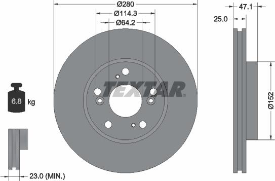 Textar 92146600 - Тормозной диск autospares.lv