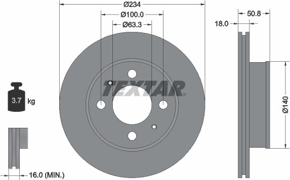 Textar 92146803 - Тормозной диск autospares.lv