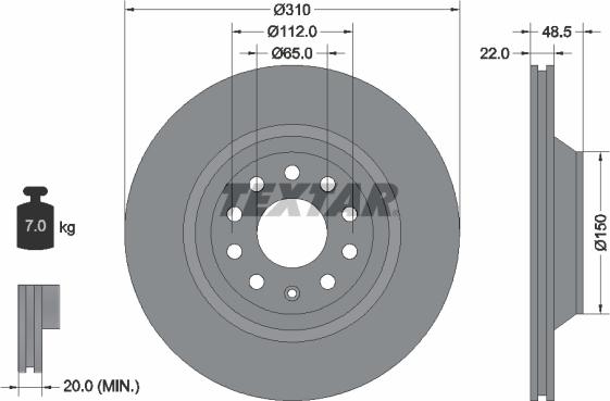 Textar 92140705 - Тормозной диск autospares.lv