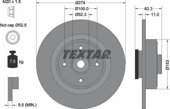 Textar 92141403 - Тормозной диск autospares.lv