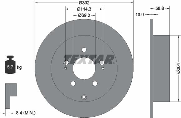 Textar 92148403 - Тормозной диск autospares.lv