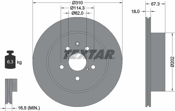 Textar 92148003 - Тормозной диск autospares.lv