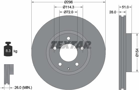 Textar 92148100 - Тормозной диск autospares.lv