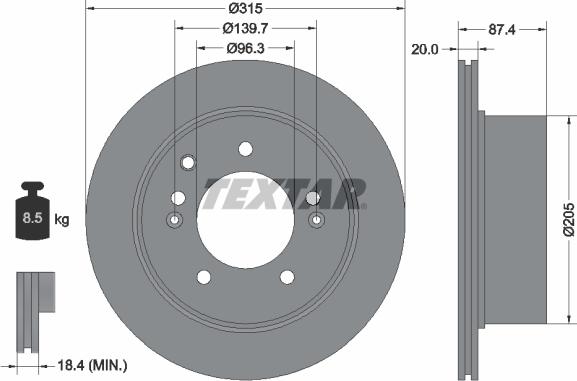 Textar 92147400 - Тормозной диск autospares.lv