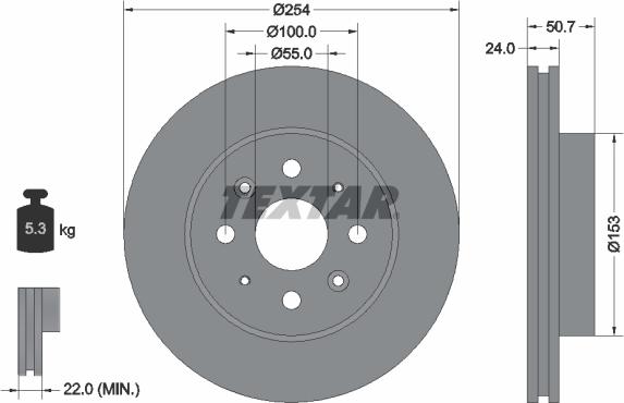 Textar 92147000 - Тормозной диск autospares.lv