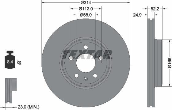 Textar 92159900 - Тормозной диск autospares.lv