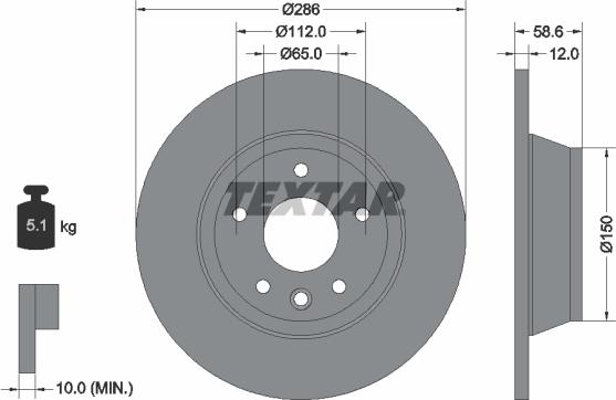 Textar 92159403 - Тормозной диск autospares.lv