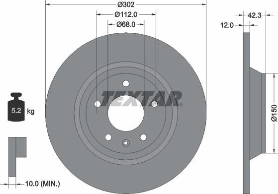 Textar 92159503 - Тормозной диск autospares.lv