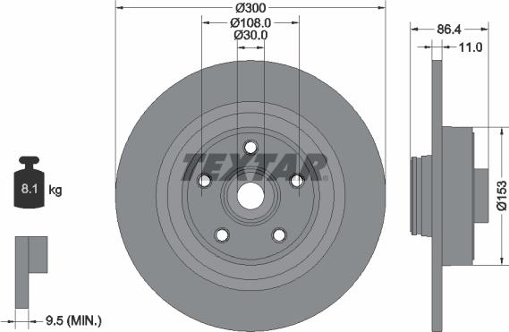 Textar 92159800 - Тормозной диск autospares.lv