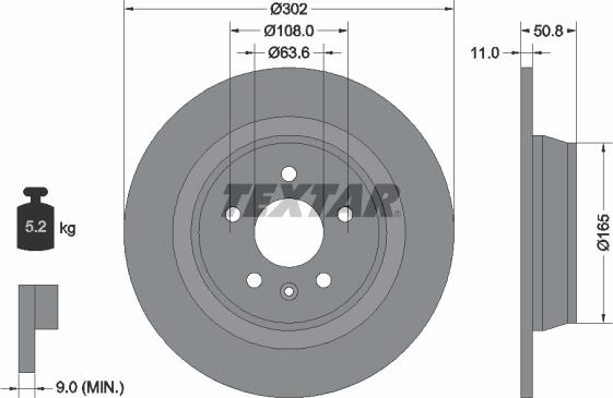 Textar 92159305 - Тормозной диск autospares.lv