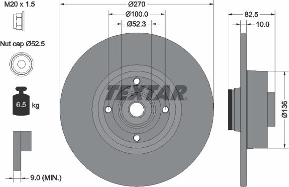 Textar 92154503 - Тормозной диск autospares.lv