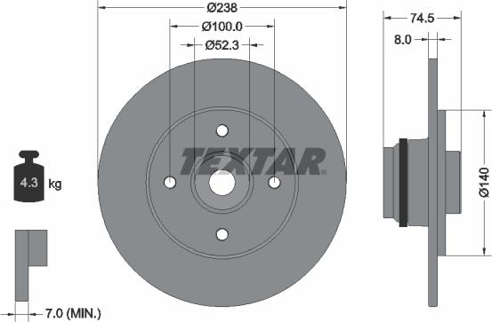 Textar 92154000 - Тормозной диск autospares.lv