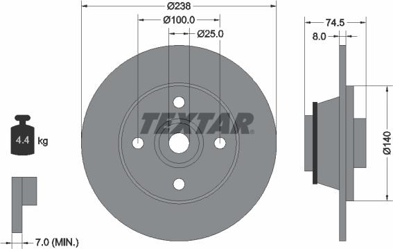 Textar 92154103 - Тормозной диск autospares.lv