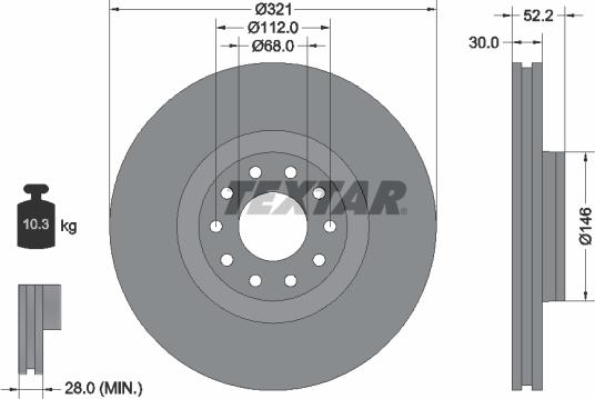 Textar 92154705 - Тормозной диск autospares.lv