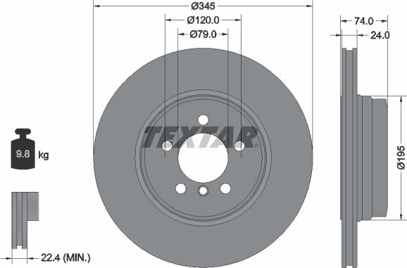 Textar 92155005 - Тормозной диск autospares.lv