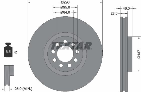 Textar 92155700 - Тормозной диск autospares.lv