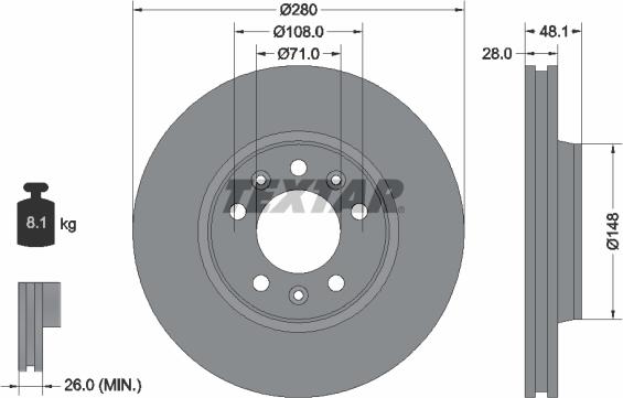 Textar 92156903 - Тормозной диск autospares.lv