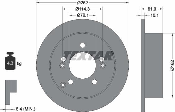 Textar 92156800 - Тормозной диск autospares.lv