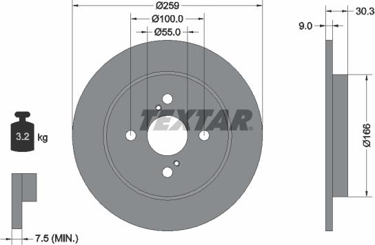 Textar 92156300 - Тормозной диск autospares.lv