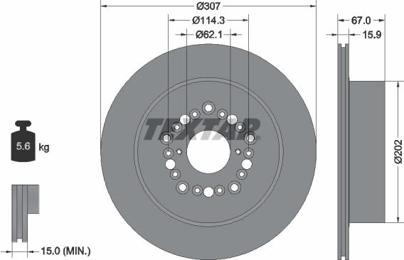 Textar 92150400 - Тормозной диск autospares.lv