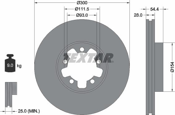 Textar 92151900 - Тормозной диск autospares.lv