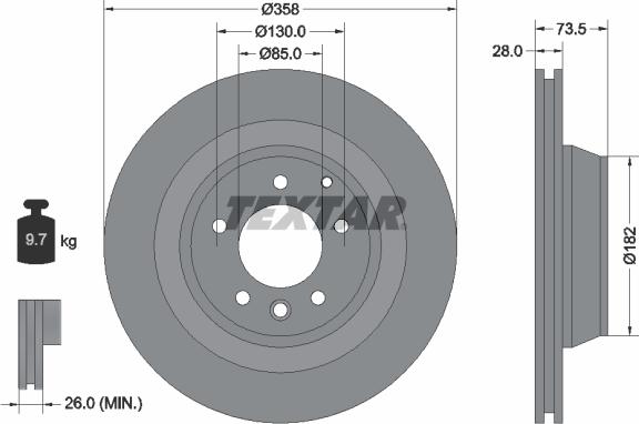 Textar 92151405 - Тормозной диск autospares.lv