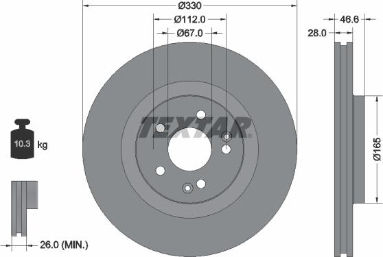 Textar 92151005 - Тормозной диск autospares.lv