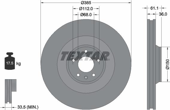 Textar 92151303 - Тормозной диск autospares.lv