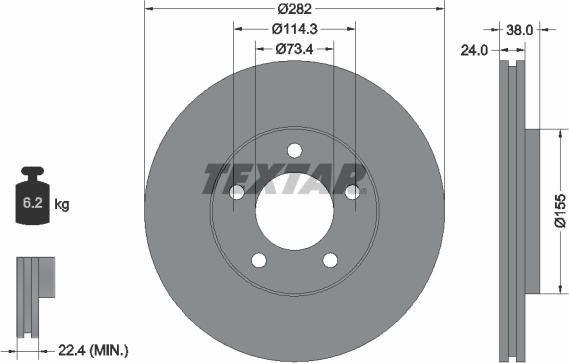 Textar 92153100 - Тормозной диск autospares.lv