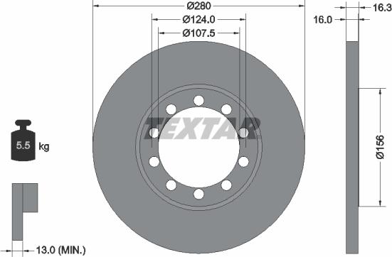 Textar 92152003 - Тормозной диск autospares.lv