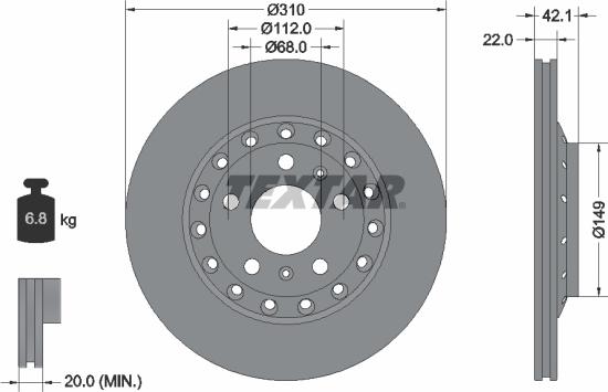 Textar 92152303 - Тормозной диск autospares.lv