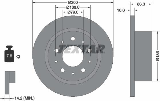 Textar 92157600 - Тормозной диск autospares.lv